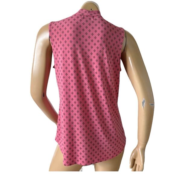 LIZ CLAIBORNE Career Womens Size Medium Sleeveless Pleated V Neck Shirt Top - Picture 4 of 6